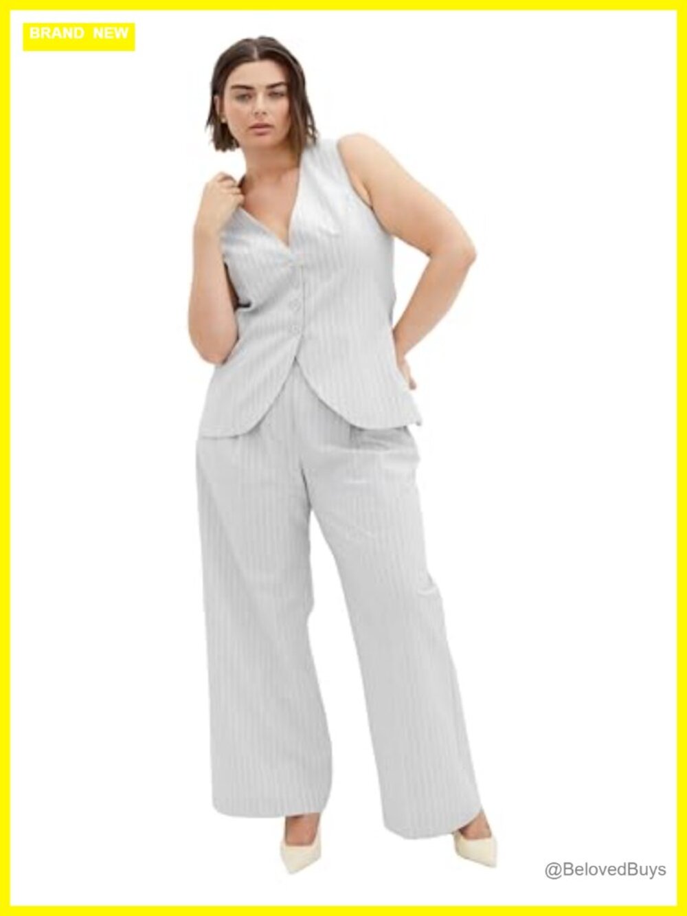 City Chic Plus Size Jazmin Straight Leg High Rise Wide Leg Pleated Pants